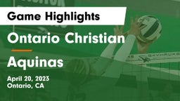 Ontario Christian  vs Aquinas Game Highlights - April 20, 2023