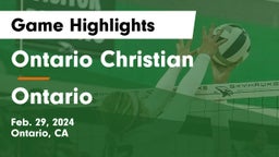 Ontario Christian  vs Ontario  Game Highlights - Feb. 29, 2024