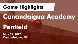 Canandaigua Academy  vs Penfield  Game Highlights - May 13, 2022