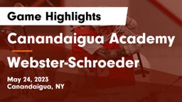 Canandaigua Academy  vs Webster-Schroeder  Game Highlights - May 24, 2023