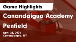 Canandaigua Academy  vs Penfield  Game Highlights - April 25, 2024