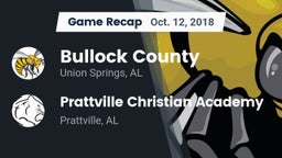 Recap: Bullock County  vs. Prattville Christian Academy  2018