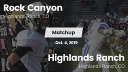 Matchup: Rock Canyon High vs. Highlands Ranch  2019