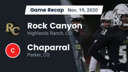 Recap: Rock Canyon  vs. Chaparral  2020