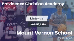 Matchup: Providence vs. Mount Vernon School 2020