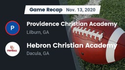 Recap: Providence Christian Academy  vs. Hebron Christian Academy  2020