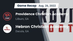 Recap: Providence Christian Academy  vs. Hebron Christian Academy  2022