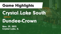 Crystal Lake South  vs Dundee-Crown  Game Highlights - Nov. 29, 2023