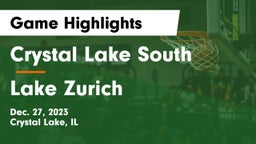 Crystal Lake South  vs Lake Zurich  Game Highlights - Dec. 27, 2023