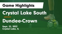 Crystal Lake South  vs Dundee-Crown  Game Highlights - Sept. 22, 2022