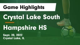 Crystal Lake South  vs Hampshire HS Game Highlights - Sept. 20, 2022