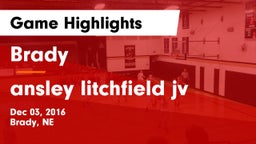 Brady  vs ansley litchfield jv Game Highlights - Dec 03, 2016