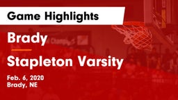 Brady  vs Stapleton Varsity Game Highlights - Feb. 6, 2020