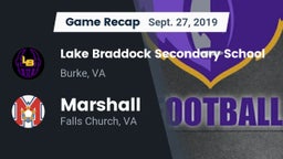 Recap: Lake Braddock Secondary School vs. Marshall  2019