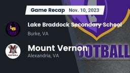 Recap: Lake Braddock Secondary School vs. Mount Vernon   2023