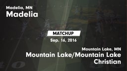 Matchup: Madelia vs. Mountain Lake/Mountain Lake Christian  2016