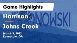 Harrison  vs Johns Creek  Game Highlights - March 5, 2022