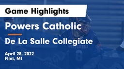 Powers Catholic  vs De La Salle Collegiate Game Highlights - April 28, 2022