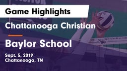 Chattanooga Christian  vs Baylor School Game Highlights - Sept. 5, 2019