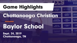Chattanooga Christian  vs Baylor School Game Highlights - Sept. 24, 2019