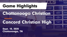 Chattanooga Christian  vs Concord Christian High Game Highlights - Sept. 10, 2020