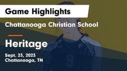 Chattanooga Christian School vs Heritage  Game Highlights - Sept. 23, 2023