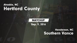 Matchup: Hertford County vs. Southern Vance  2016