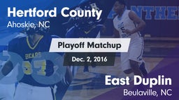 Matchup: Hertford County vs. East Duplin  2016