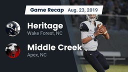 Recap: Heritage  vs. Middle Creek  2019