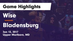 Wise  vs Bladensburg  Game Highlights - Jan 13, 2017