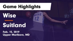 Wise  vs Suitland  Game Highlights - Feb. 15, 2019