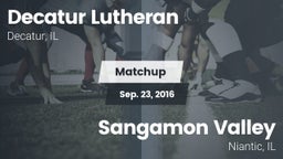 Matchup: Decatur Lutheran vs. Sangamon Valley  2015