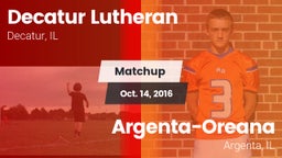 Matchup: Decatur Lutheran vs. Argenta-Oreana  2015