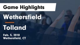 Wethersfield  vs Tolland Game Highlights - Feb. 5, 2018