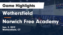 Wethersfield  vs Norwich Free Academy Game Highlights - Jan. 2, 2019
