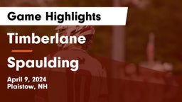 Timberlane  vs Spaulding  Game Highlights - April 9, 2024