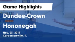 Dundee-Crown  vs Hononegah  Game Highlights - Nov. 23, 2019
