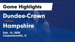 Dundee-Crown  vs Hampshire  Game Highlights - Feb. 14, 2020