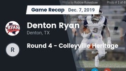 Recap: Denton Ryan  vs. Round 4 - Colleyville Heritage 2019