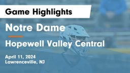 Notre Dame  vs Hopewell Valley Central  Game Highlights - April 11, 2024