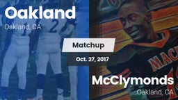Matchup: Oakland  vs. McClymonds  2017