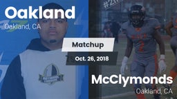 Matchup: Oakland  vs. McClymonds  2018