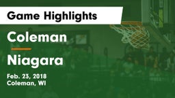 Coleman  vs Niagara Game Highlights - Feb. 23, 2018