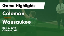 Coleman  vs Wausaukee  Game Highlights - Dec. 8, 2018