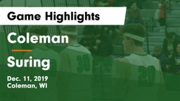 Coleman  vs Suring  Game Highlights - Dec. 11, 2019
