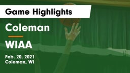 Coleman  vs WIAA Game Highlights - Feb. 20, 2021
