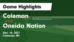 Coleman  vs Oneida Nation  Game Highlights - Dec. 14, 2021