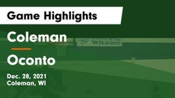 Coleman  vs Oconto  Game Highlights - Dec. 28, 2021