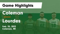 Coleman  vs Lourdes  Game Highlights - Feb. 25, 2022