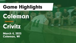 Coleman  vs Crivitz Game Highlights - March 4, 2023